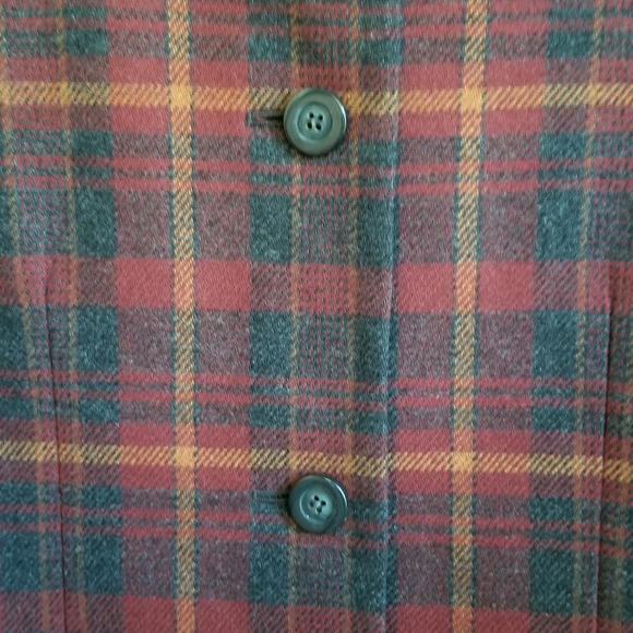 Le Suit Red & Black Plaid 4 Button Blazer - Picture 2 of 8